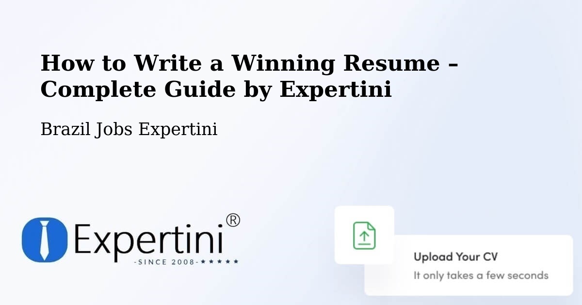 Resume Writing Guide for Job Seekers – Caiana - Caiana, Brazil Jobs Expertini